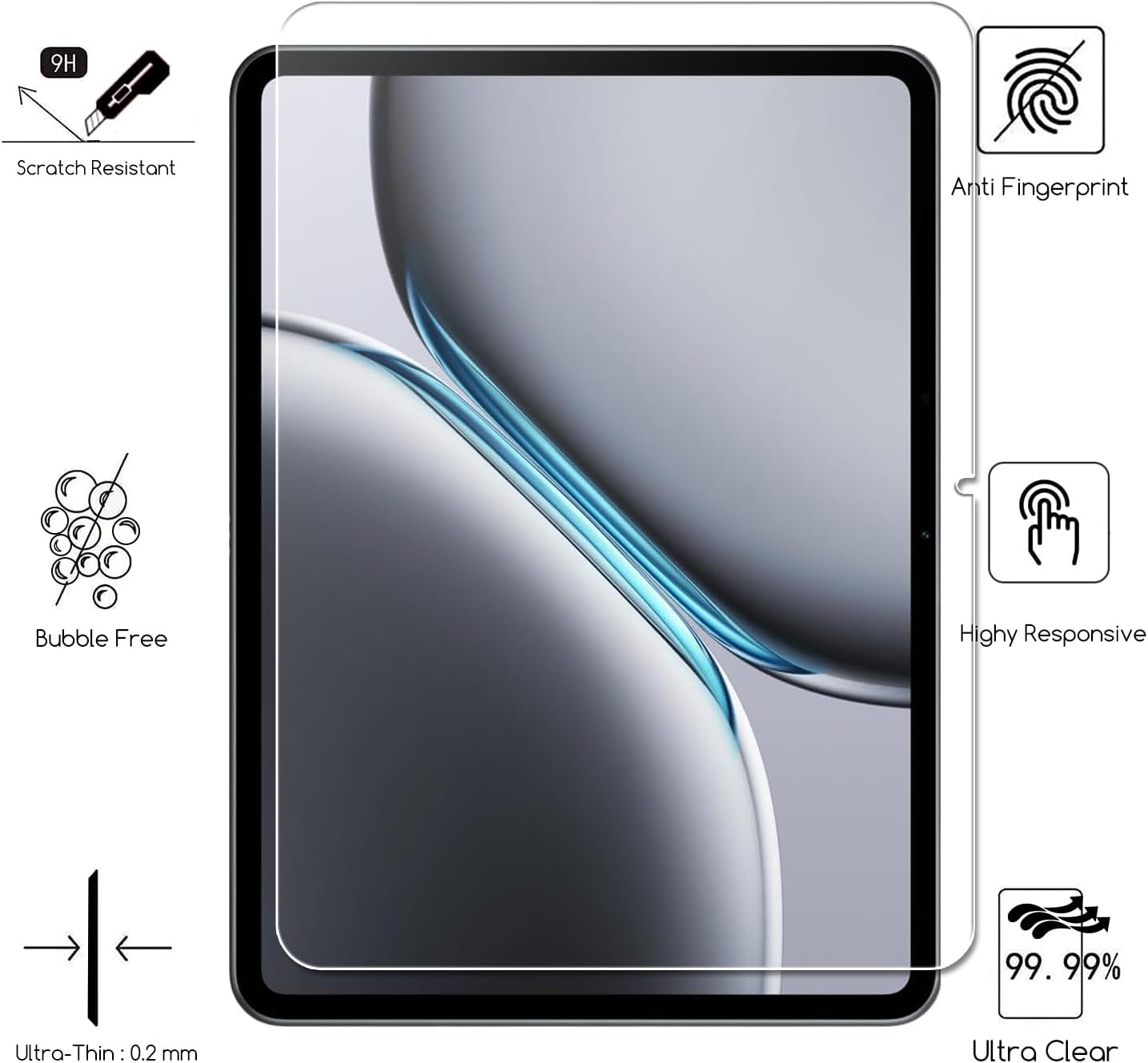 1 PCS 9H Tempered Glass Screen - Oneplus Tablet Accessories ulasan dan harga